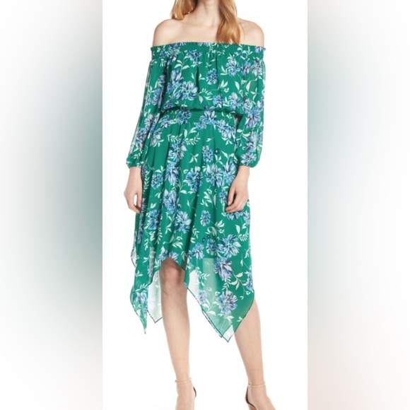 NEW Charles Henry Floral Off-Shoulder Dress NWOT - Picture 1 of 7